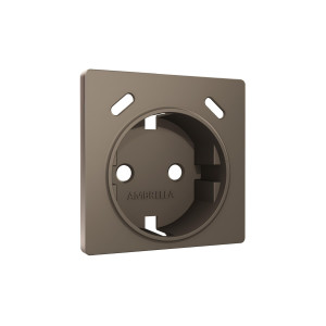 Лицевая панель розетки с З/К и USB зарядкой C+С со шторками, Темная бронза матовый, ALFA Quant Ambrella Volt AP6405