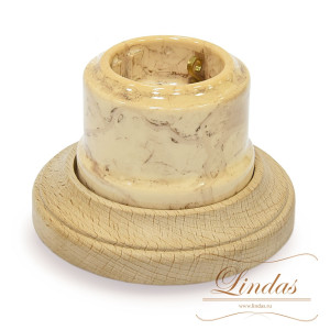 Ретро розетка керамика с 3/К, Карамель, Lindas 35031