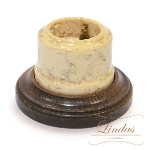 Ретро розетка керамика с 3/К, Карамель, Lindas 35031