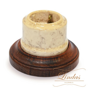 Ретро розетка керамика с 3/К, Карамель, Lindas 35031