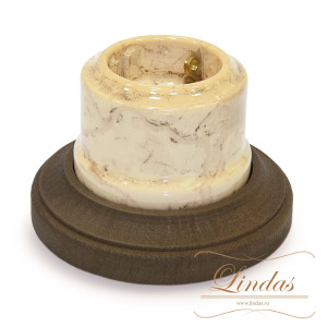 Ретро розетка керамика с 3/К, Карамель, Lindas 35031