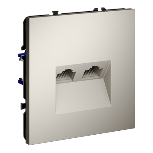 Розетка компьютерная 2-ая RJ45+RJ45 кат.6, Кашемир, S70 Voltum VLS060203