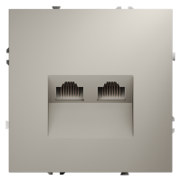 Розетка компьютерная 2-ая RJ45+RJ45 кат.6, Кашемир, S70 Voltum VLS060203