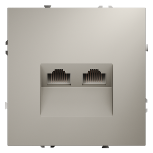 Розетка компьютерная 2-ая RJ45+RJ45 кат.6, Кашемир, S70 Voltum VLS060203