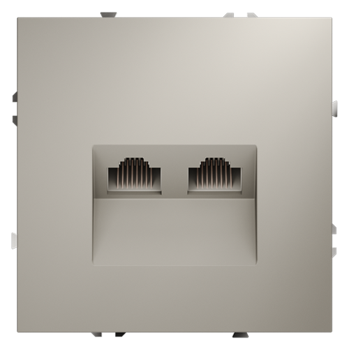 Розетка компьютерная 2-ая RJ45+RJ45 кат.6, Кашемир, S70 Voltum VLS060203