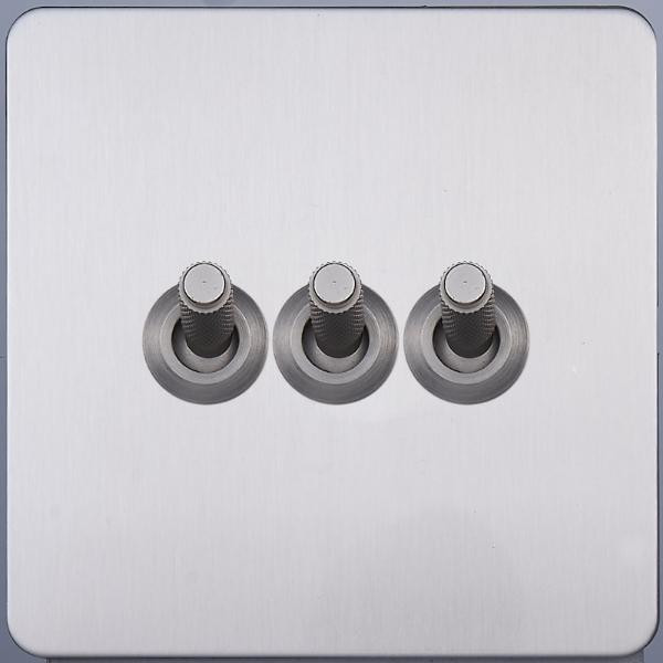 Выключатель тумблерный 3 кл. (внутренний монт.), Никель, Merida Salvador SBAN55B5A3