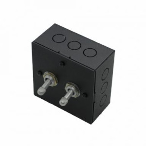 Выключатель тумблерный 2 кл. проходной 82X82X40., Черный, Villaris-Loft 828221-2ТВ