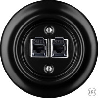 Розетка комп. фарфоровая RJ45 cat.6е, черный матовый, Katy Paty NIMsCat6