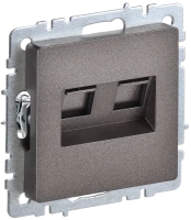 Розетка комп.+телеф. RJ11+RJ45 Cat. 5e, Темная бронза, Brite IEK BR-KT20-O-1-K45