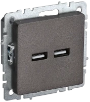Розетка USB для зарядки, тип А+А 3,1А, Темная бронза, Brite IEK BR-U21-D31-K45