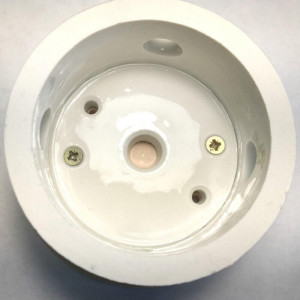 Распаечная коробка D80 из керамики с фигурной крышкой, подложка береза, Слон. кость, ЦИОН РК-СК2