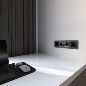 Накладка розетки с З/К и USB зарядкой, тип А+А, Акрил черный, Werkel W1179548