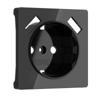 Накладка розетки с З/К и USB зарядкой, тип А+А, Акрил черный, Werkel W1179548
