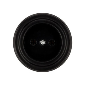 Ретро розетка пластик без 3/К, Черный, Виви TDM ELECTRIC SQ1820-1211