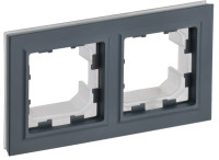 Рамка 2 местная влагозащищенная IP44, Графит, Brite IEK BR-M22-44-K53
