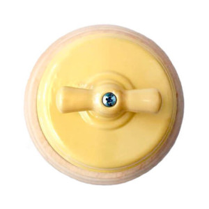 Выключатель керамический 1 кл. проходной (2 положения), Песочный, Арбат Interior Electric ВПК-03-П