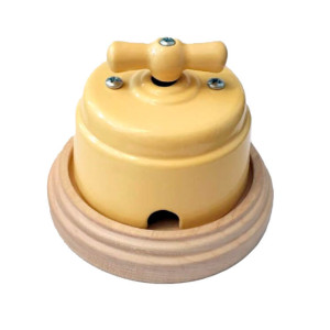 Выключатель керамический 1 кл. проходной (2 положения), Песочный, Арбат Interior Electric ВПК-03-П