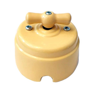 Выключатель керамический 1 кл. проходной (2 положения), Песочный, Арбат Interior Electric ВПК-03-П