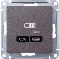 Розетка USB для быстрой зарядки, тип C 65Вт, Мокко, AtlasDesign SE ATN000627