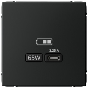 Розетка USB для быстрой зарядки, тип C 65Вт, Карбон, ArtGallery SE GAL001027