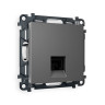 Розетка комп. с шторками RJ45 Cat. 6, Антрацит серый, ALFA Quant Ambrella Volt MA662010