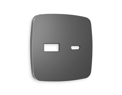 Лицевая панель розетки USB для быстрой зарядки тип A+C, Антрацит серый, OMEGA Quant Ambrella Volt OP6610