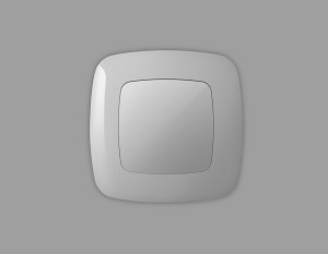 Лицевая панель заглушки с суппортом, Серебро глянец, OMEGA Quant Ambrella Volt OP4160