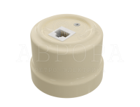 Розетка фарфоровая компьютерная RJ45, слоновая кость,, ТМ МезонинЪ Аврора GE70342-02
