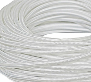 Ретро кабель круглый 2x2,5 Белый шёлк, Interior Wire ПДК2250-БЕЛШ (1 метр)