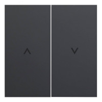 Лицевая панель для выключателя жалюзи, Черный сатин, Rikkett 35613 MB