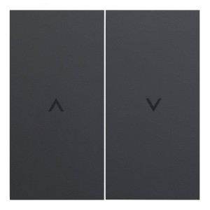 Лицевая панель для выключателя жалюзи, Черный сатин, Rikkett 35613 MB