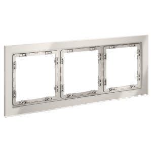 Рамка 3 местная, стекло, Кашемир, Voltum S70 VLS110303