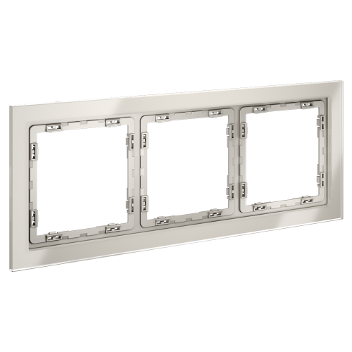 Рамка 3 местная, стекло, Кашемир, Voltum S70 VLS110303