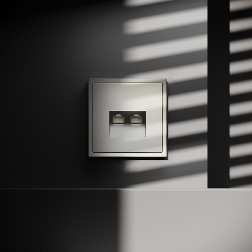 Розетка компьютерная 2-ая RJ45+RJ45 кат.6, Шелк, S70 Voltum VLS060204