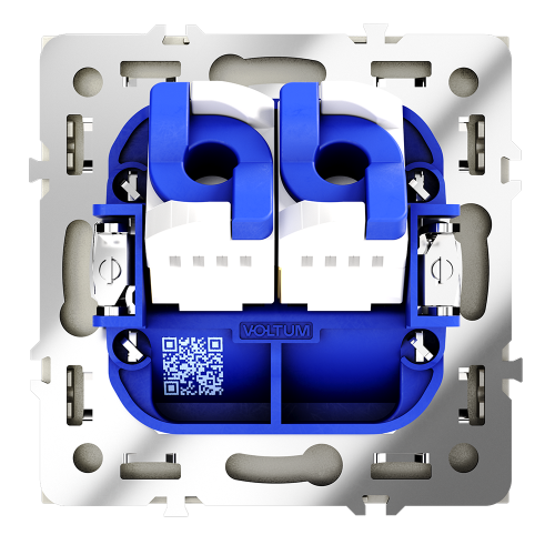 Розетка компьютерная 2-ая RJ45+RJ45 кат.6, Шелк, S70 Voltum VLS060204