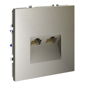 Розетка компьютерная 2-ая RJ45+RJ45 кат.6, Шелк, S70 Voltum VLS060204