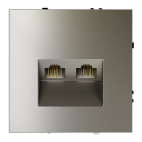 Розетка компьютерная 2-ая RJ45+RJ45 кат.6, Шелк, S70 Voltum VLS060204