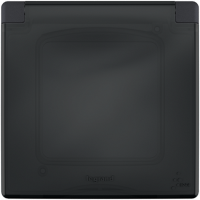 Рамка 1 местная, герметичная IP44 с крышкой, антрацит,  INSPIRIA Legrand 673923