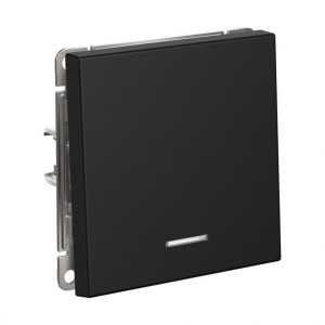 Кнопка без фиксации 1 кл. с подсв., Карбон, ArtGallery SE GAL001016