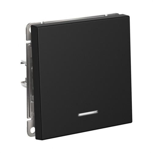 Кнопка без фиксации 1 кл. с подсв., Карбон, ArtGallery SE GAL001016