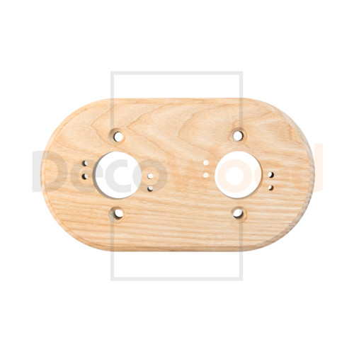 Накладка 2 местная деревянная на бревно D320 мм, ясень без тонировки, DecoWood ОМР2-320