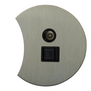 Розетка тел+комп TV+RJ45 (внутренний монт.) дополнит., Никель, Аrt Salvador EU010208