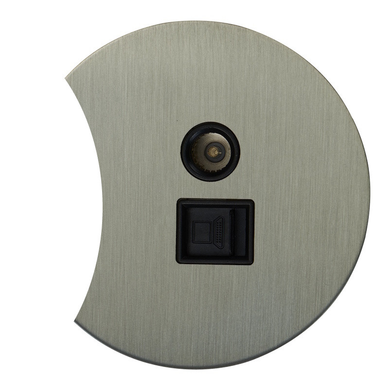 Розетка тел+комп TV+RJ45 (внутренний монт.) дополнит., Никель, Аrt Salvador EU010208