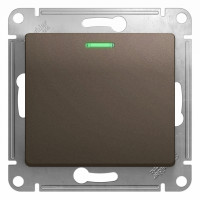 Выключатель 1 кл. с подсветкой, Шоколад, Glossa SE GSL000813