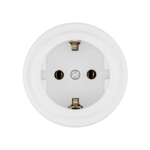 Ретро розетка пластик с 3/К, Белый, Виви TDM ELECTRIC SQ1820-1012