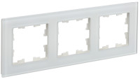 Рамка 3 местная, стекло, Белый матовый, Brite IEK BR-M32-G-31-K01
