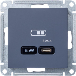 Розетка USB для быстрой зарядки, тип C 65Вт, Грифель, AtlasDesign SE ATN000727