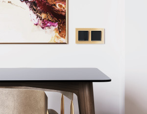 Рамка 3 местная стекло органическое, Шампань, ALFA Platos Ambrella Volt AF330603