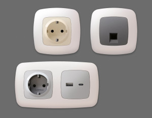 Рамка 2 местная пластик, Жемчуг, OMEGA Ecta Ambrella Volt OF140202