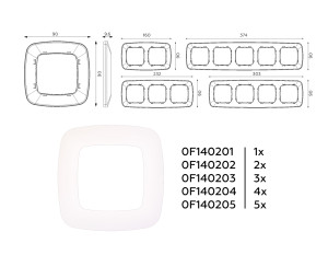 Рамка 2 местная пластик, Жемчуг, OMEGA Ecta Ambrella Volt OF140202